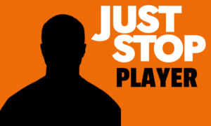 JUST STOP PLAYER STICKER